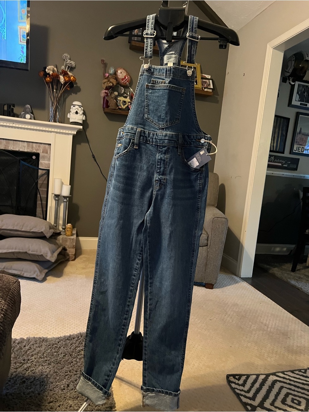 Universal Thread, Womenâs Denim Bib Overalls , Sz 0 , NWT